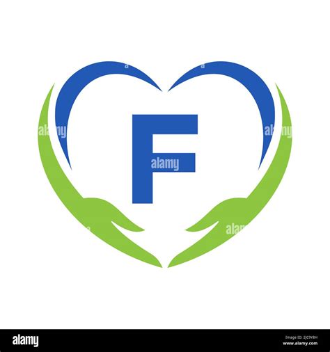 Hand Care Logo On Letter F Letter F Charity Logo Healthcare Care