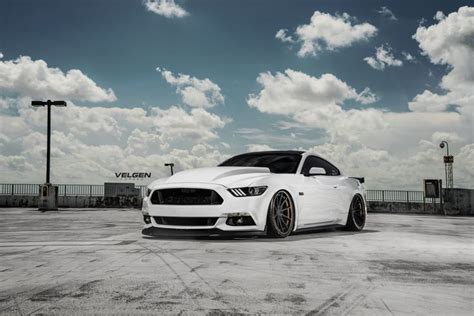 Ford Mustang Showing Off on Matte Black Forged Velgen Rims | Mustang ...