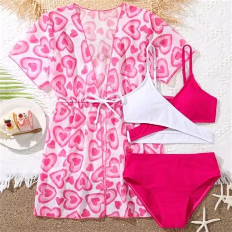 Girls Swimsuit Oddler Baby Girl S Piece Swimsuits Pink Prints Bikini Bathing Suit Briefs Girls