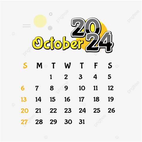 Octubre De Dise O Vectorial Transparente Png Calendario Octubre