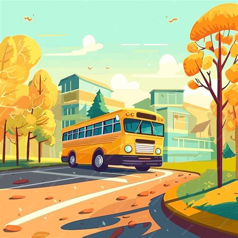 Premium AI Image | School bus with students flat illustration Back to ...