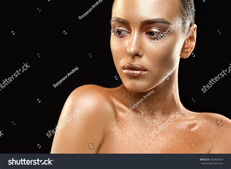 Nude Brunette Gold Skin Artisitc Shot Stock Photo 782464678 Shutterstock