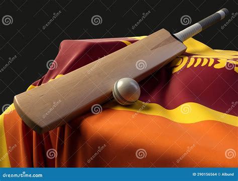 Cricket Ball Bat and Sri Lanka Flag Stock Illustration - Illustration ...