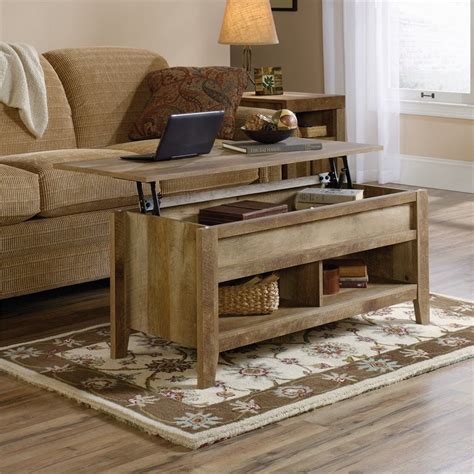 Sauder Dakota Pass Lift Top Coffee Table Craftsman Oak Finish