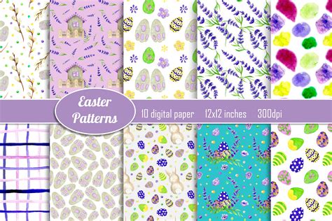 Easter Digital Papers Scrapbooking Seamless Pattern Spring Easter Bu