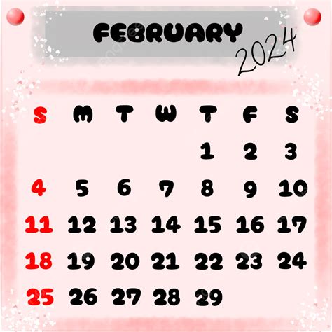 February Calendar 2024 Template Download On Pngtree