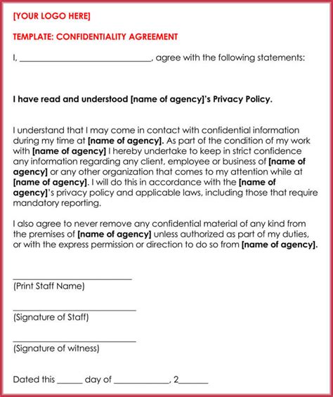 10 Client Confidentiality Agreement Templates Forms And Samples