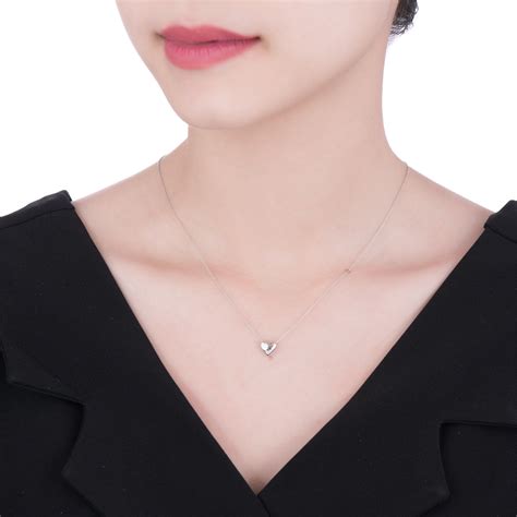 Dây cổ kim cương vàng trắng 14k pnj first diamond dd00w000100