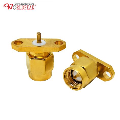 Sma Male Plug Flange 2 Hole Connector Panel Mount Rf Coaxial Sma Connector Buy Sma Male Flange