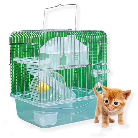 AsyPets Stainless Steel Pet Cage Transparent Crystal Color Hamster ...