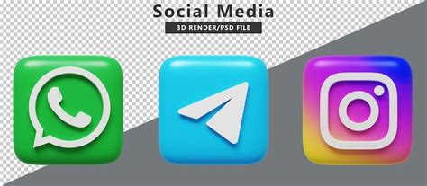 Social Media Symbole Logos D Rendern Premium Psd Premium Psd Datei