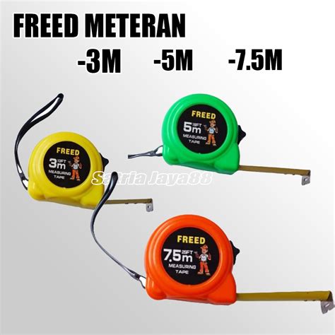 Jual Freed Meteran Tukang Measuring Tape Meteran Karet M M