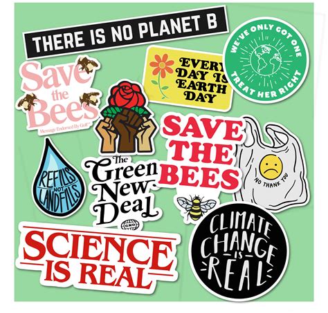 Eco / Environment Friendly Sticker Pack No Waste Progressive | Etsy