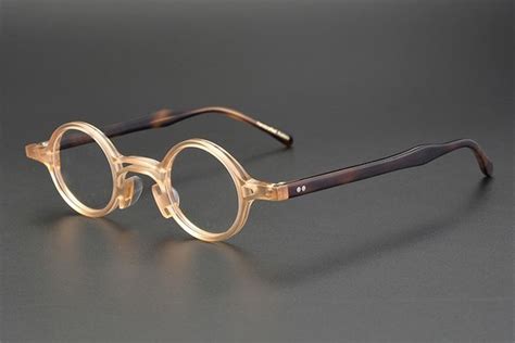 Acetate Small Round Glasses Men Women Vintage Retro Clear Lens Optical Eyeglasses Frame ...