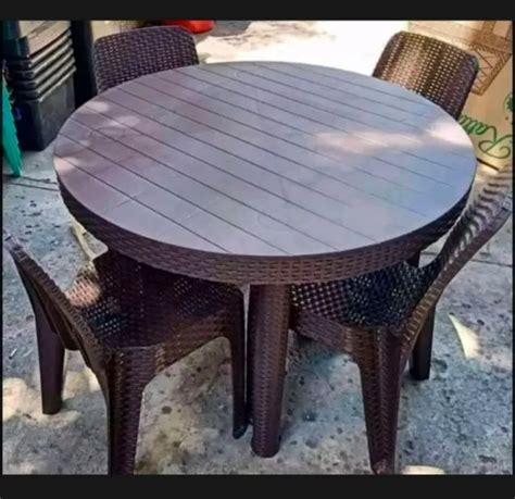 Rattan Dining Round Table And 4 Chairs Lazada Ph