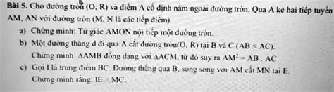 Solved BÃ I 1 Cho Ä‘Æ°á Ng TrÃ²n O R VÃ Ä‘iáƒm A Cá‘ Ä‘á‹nh