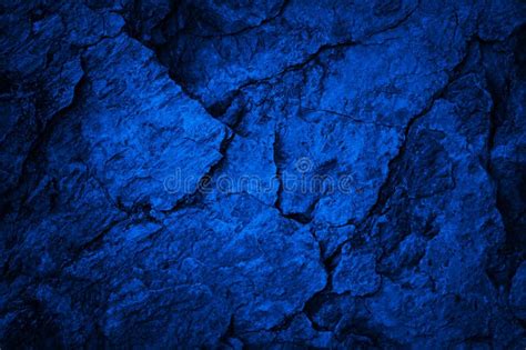 Toned Cracked Rock Texture Black Dark Blue Stone Background Grunge