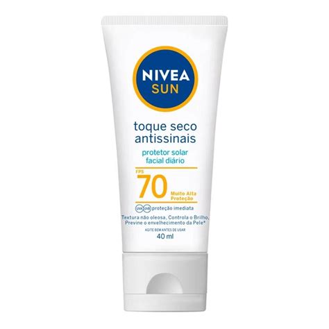 Nivea Sun Protetor Solar Facial Toque Seco Antissinais Fps Ml Ml