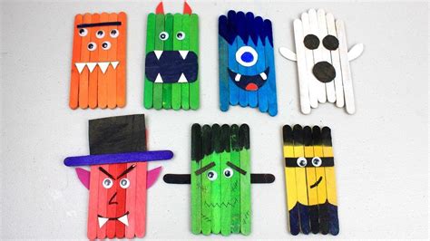 8 Easy Popsicle Stick Crafts Cute Monsters For Kids To Do At Home