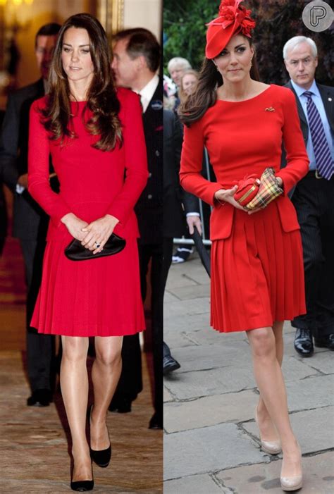 Foto Kate Middleton Apostou Em Vestido Vermelho De Alexander Mcqueen E