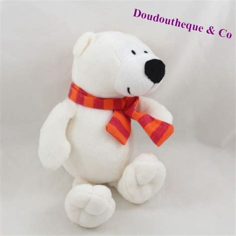 Peluche Ours Gmbh Blanc Charpe Ray E Cm Sos Doudou