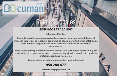 SEGUIMOS TRABAJANDO Grupo Cuman