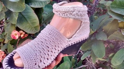 Sandalias En Plataformas Tejidas A Crochet Youtube