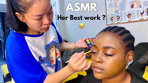 Asmr Chinese Does My Makeup For Freerate It 😱😂black Girl Got Makeup Done In China 🇨🇳 Youtube