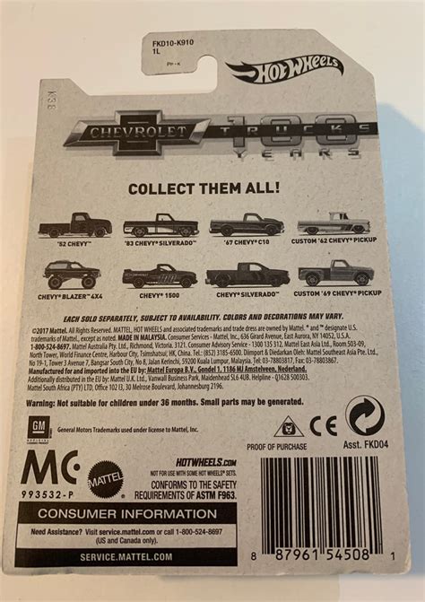 Hot Wheels Chevy Blazer 4x4 Chevrolet 100 Years Trucks Etsy