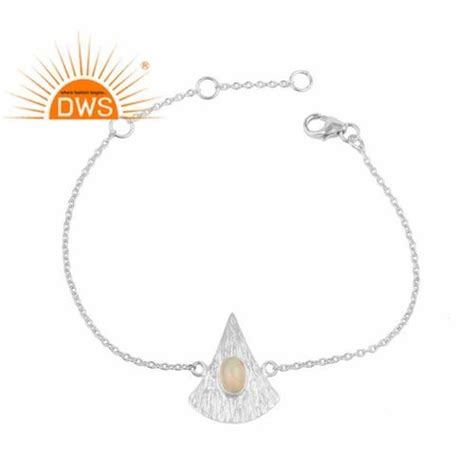 DWS White 925 Fine Sterling Silver Natural Ethiopian Opal Gemstone