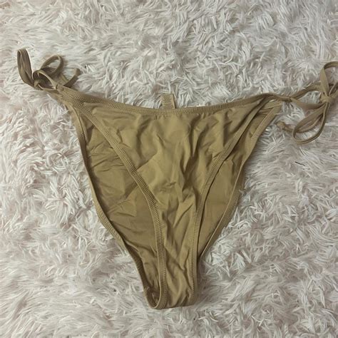 Skims Dipped Tie Bikini Bottom In Ochre Depop