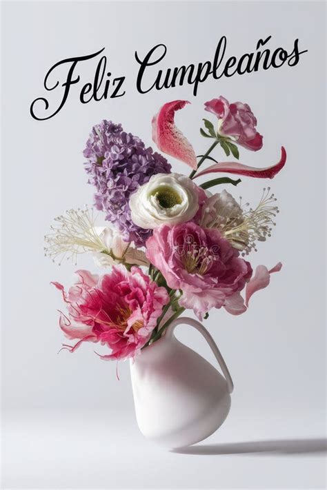 Feliz Cumpleanos, Happy Birthday in Spanish: Elegant Floral Arrangement ...