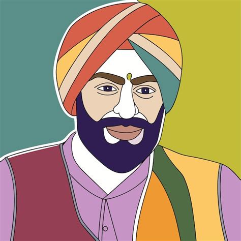 Vector Cartoon Illustration Of Punjabi Man Premium Ai Generated Image