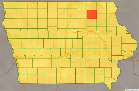 Map of Chickasaw County, Iowa - Thong Thai Real