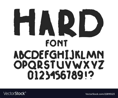 Hard Font Alphabet Royalty Free Vector Image Vectorstock