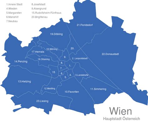 Wien Bezirke Interaktive Landkarte Image Maps De