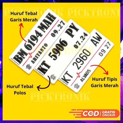 Jual Plat Nomor Motor Putih Akrilik Custom Model Terbaru Plat Nomor