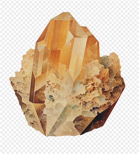 Min Ral De Calcite Sur Fond Transparent Illustration Vintage De Style