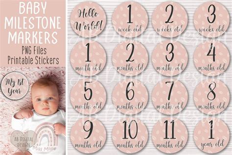 Printable Baby Milestone Markers Milestone Stickers