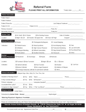 Fillable Online Pdffiller Referral Formfillable