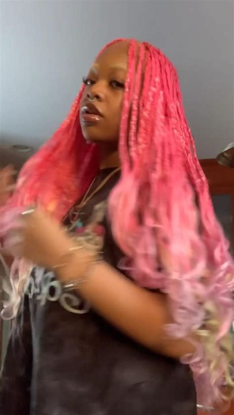 Pink And Blonde Braids W Curls Blonde Braids Short Box Braids Hairstyles Pretty Braided