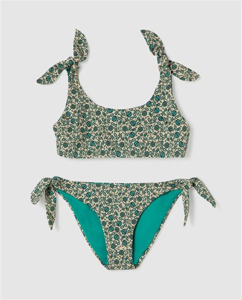 Bikini top de niña estampado flores Mi Co El Corte Inglés