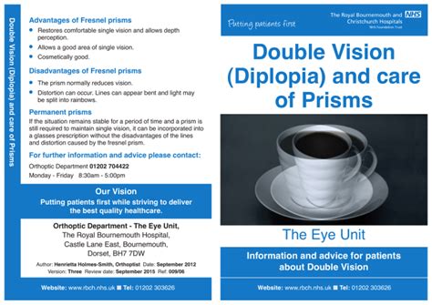 Double Vision Diplopia And Care Of Prisms