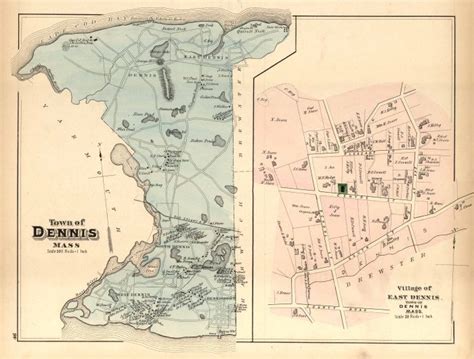 Walker S 1880 Map Of Town Of Dennis Massachusetts Art Source International