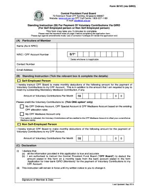 Cpf Standing Instruction Form Fill And Sign Printable Template Online