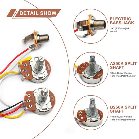 Snapklik PB Bass Wiring Harness Prewired Kit For Precision Bass