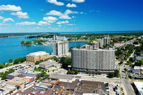 Sarnia, Ontario Canada - March 23, 2021 - Dome Conveyor Buildings at Sarnia Industrial Dockside ...