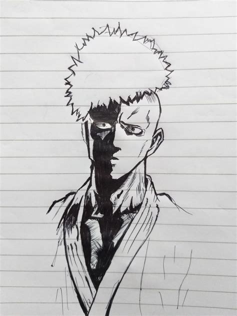 Saitama menacing pen only sketch in 2024 | Drawings, Manga art, Art