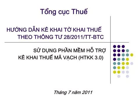 Ppt Hung Dn K Khai T Khai Thu Theo Th Ng Tu Powerpoint