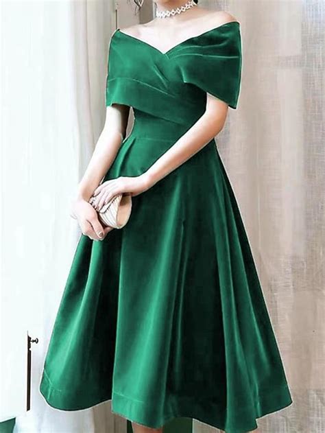 TS A Line Cocktail Dresses Elegant Dress Wedding Guest Knee Length